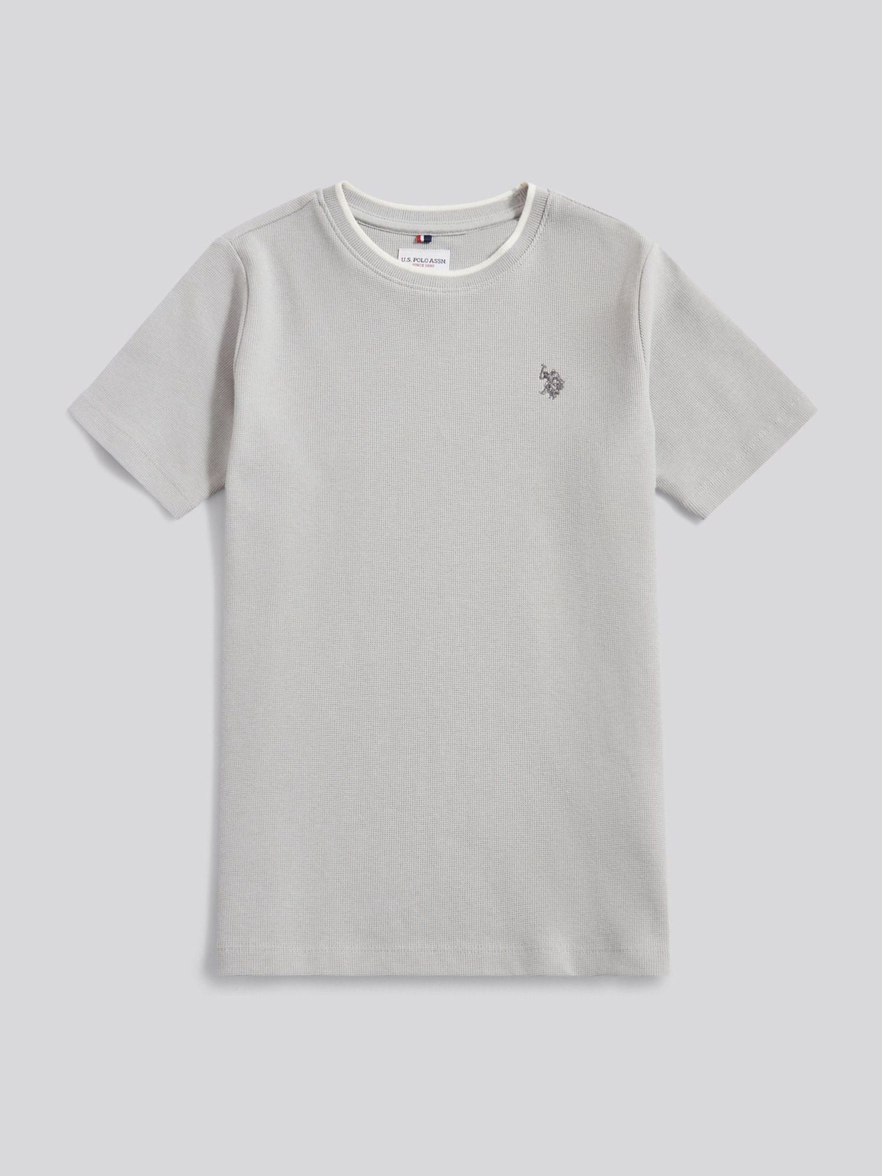 U.S. Polo Assn Grey Boys Knit Texture T-Shirt image 5