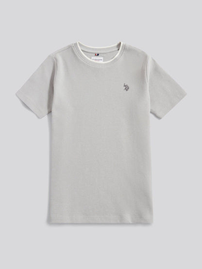 U.S. Polo Assn Grey Boys Knit Texture T-Shirt image 5