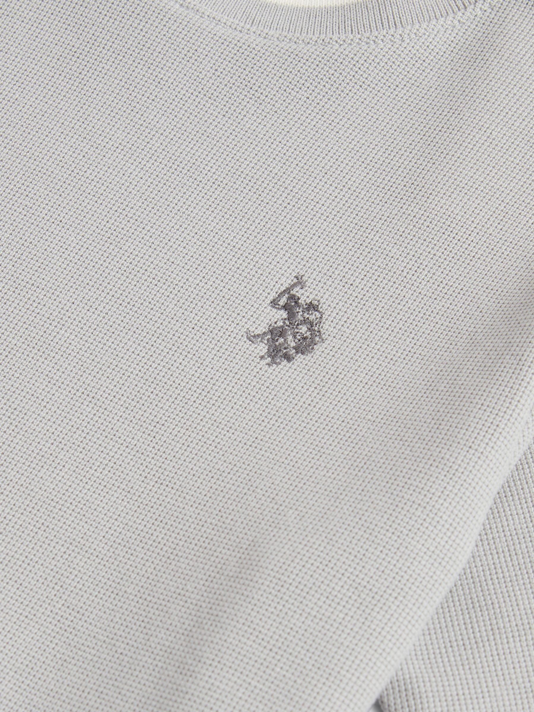 U.S. Polo Assn Grey Boys Knit Texture T-Shirt image 7