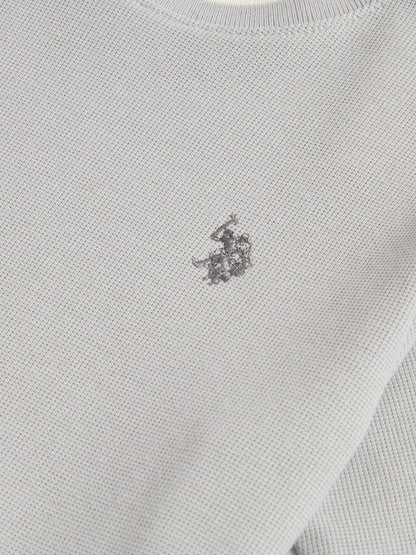 U.S. Polo Assn Grey Boys Knit Texture T-Shirt image 7