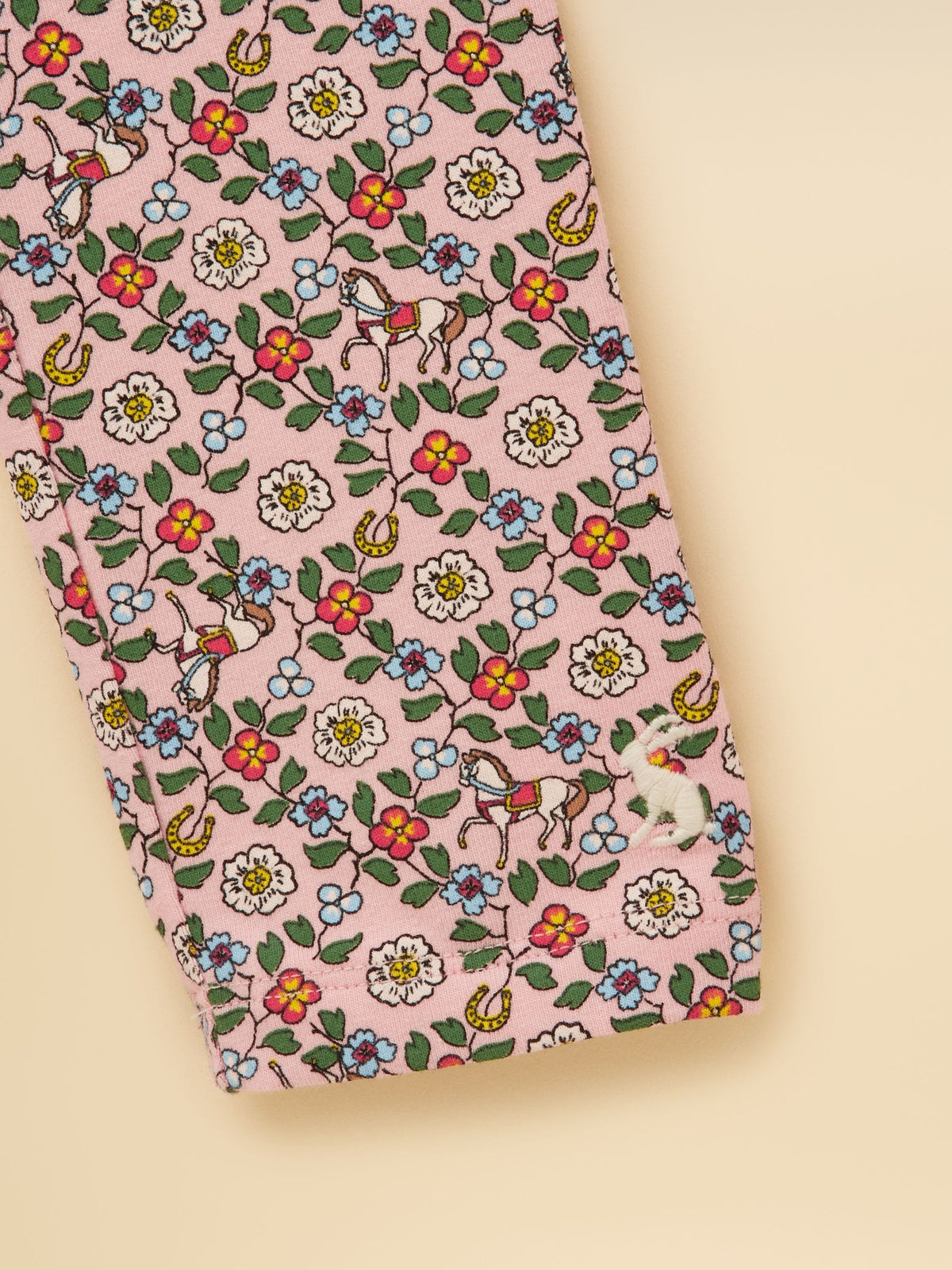 Joules Pink Girls' Horse Ditsy Printed Jersey Leggings - image 3