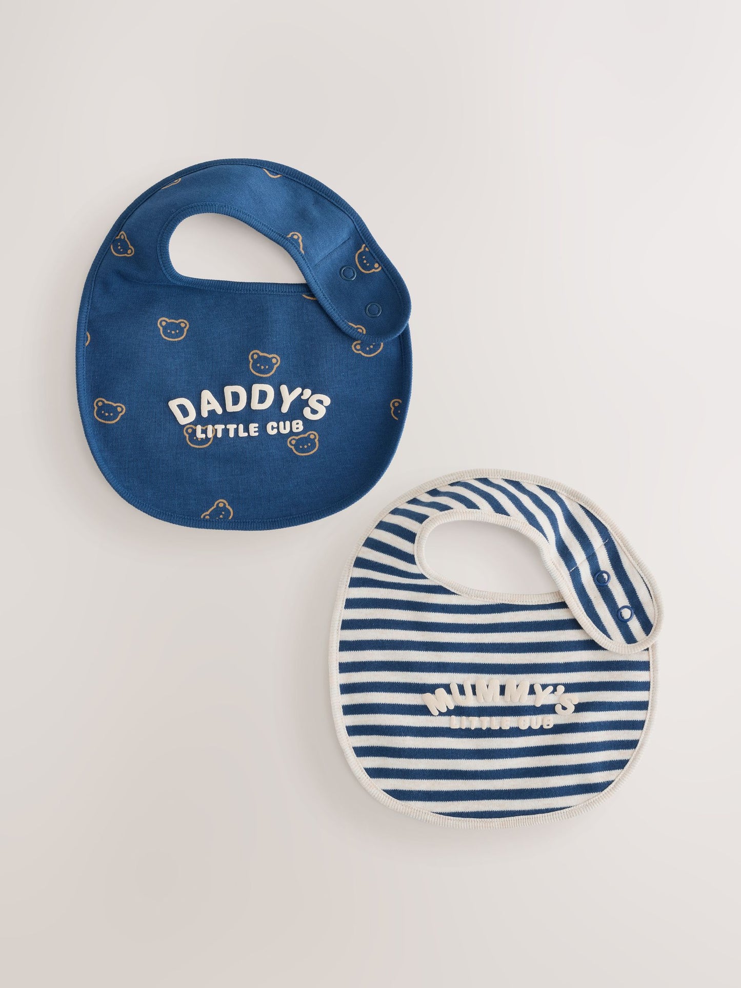 Blue Mummy and Daddy Baby Bibs 2 Pack image 1