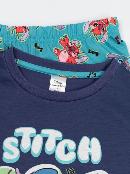 Dsiney Kidz - Vanilla Underground Blue Lilo & Stitch Character Long Sleeve Long Leg Pyjamas Set image 5