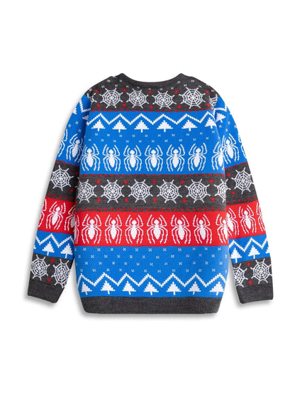 Dsiney Kidz - Vanilla Underground Blue Spiderman Character Face Christmas Jumper image 2