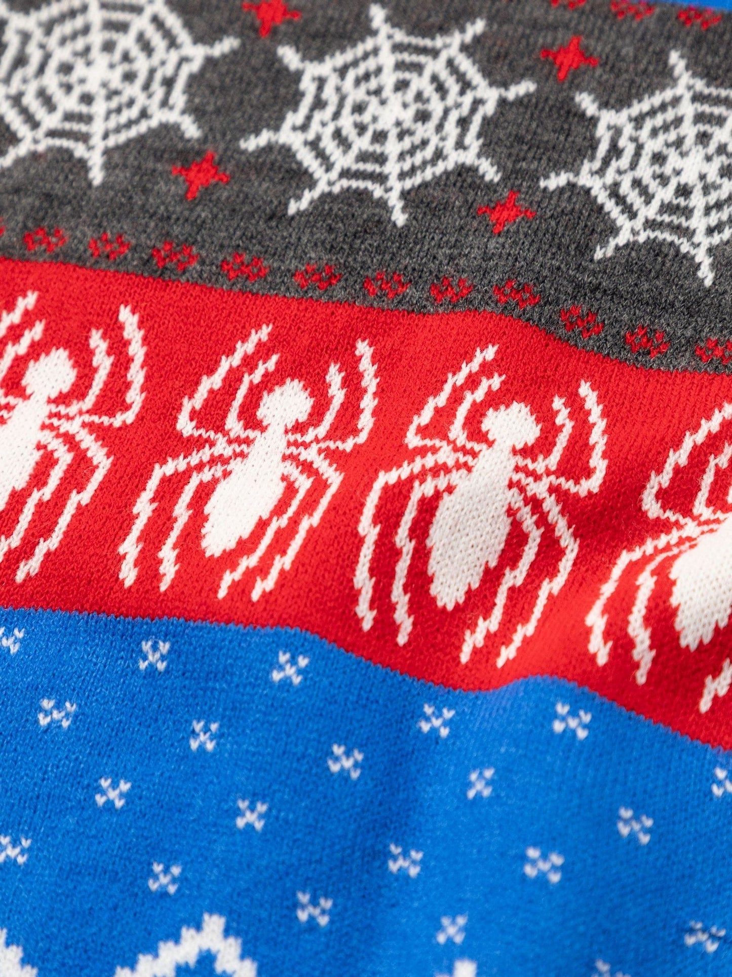 Dsiney Kidz - Vanilla Underground Blue Spiderman Character Face Christmas Jumper image 6