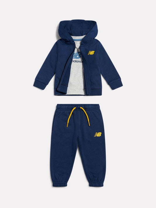 New Balance Blue FT Zip Thru Hoodie & Joggers Set image 1