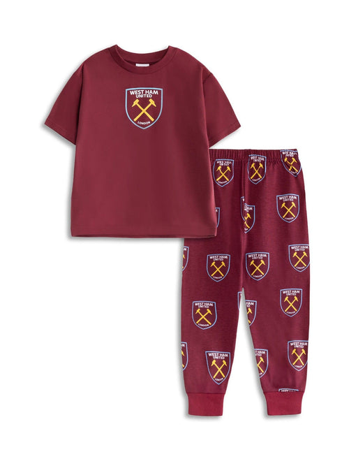 Vanilla Underground Red West Ham United Short Sleeve Long Leg Pyjama Set image 1