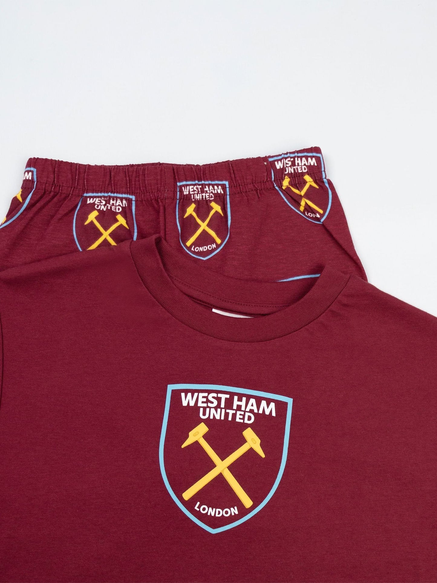 Vanilla Underground Red West Ham United Short Sleeve Long Leg Pyjama Set image 3