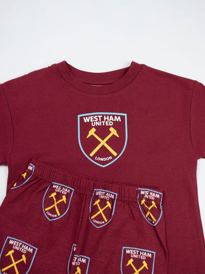 Vanilla Underground Red West Ham United Short Sleeve Long Leg Pyjama Set image 4