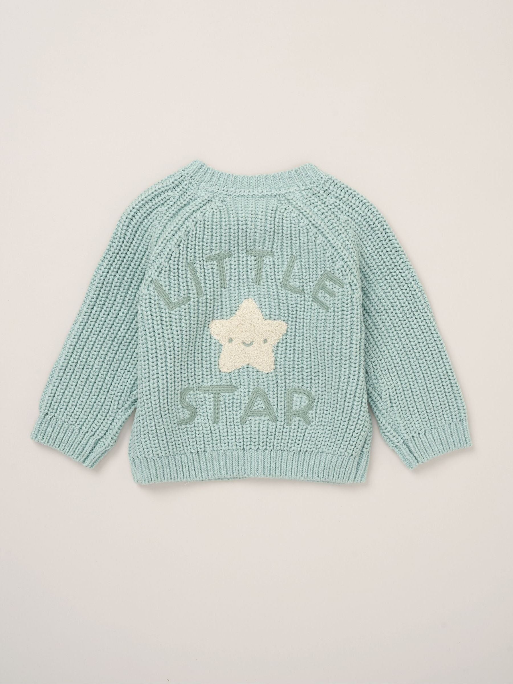 Dsiney Kidz - Rock-A-Bye Baby Boutique Blue Cardigan With Embroidery Back Detail image 3