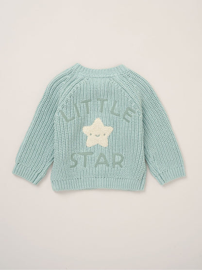 Dsiney Kidz - Rock-A-Bye Baby Boutique Blue Cardigan With Embroidery Back Detail image 3