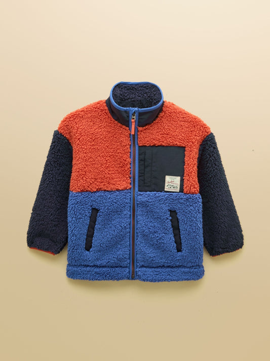 Dsiney Kidz - Joules Boys' Billy Blue & Orange Zip Through Fleece image 1