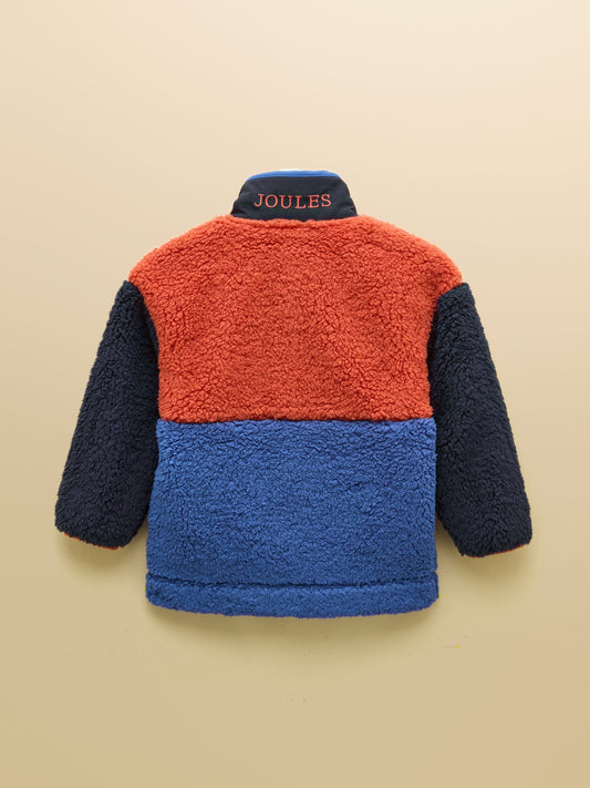 Dsiney Kidz - Joules Boys' Billy Blue & Orange Zip Through Fleece image 2