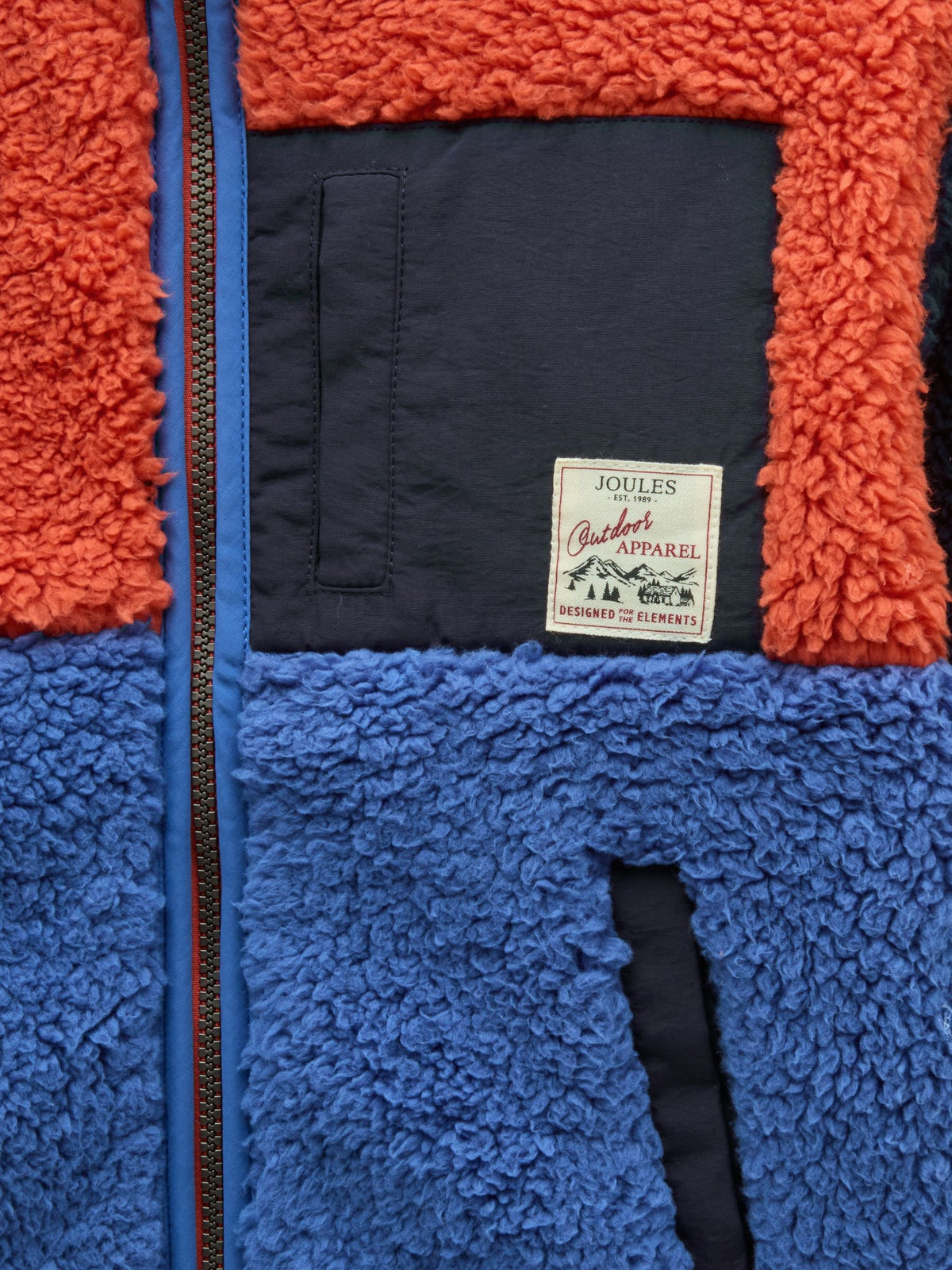 Dsiney Kidz - Joules Boys' Billy Blue & Orange Zip Through Fleece image 3