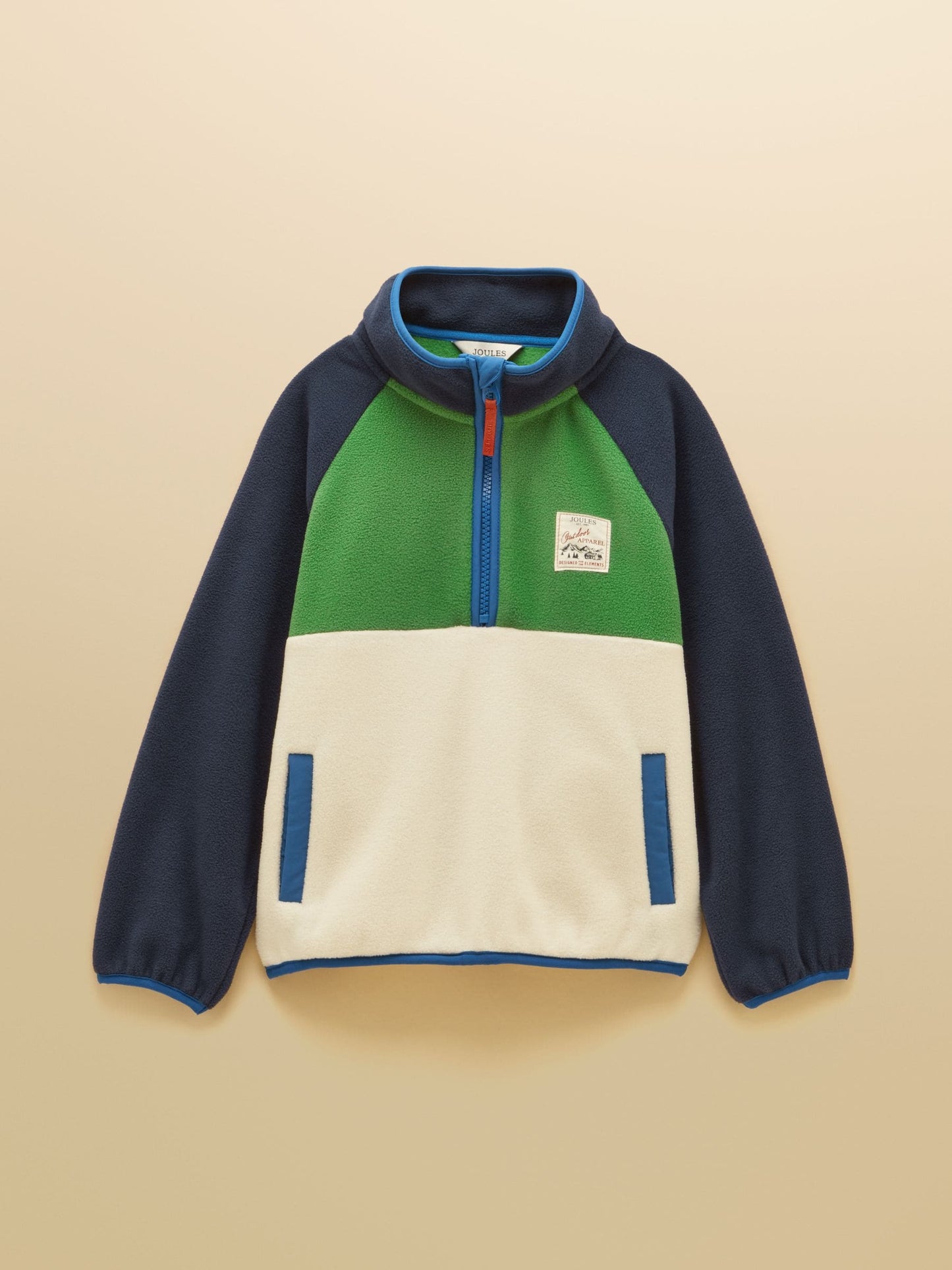Dsiney Kidz - Joules Boys' Breeze Cream & Navy Polar Fleece Quarter Zip image 3
