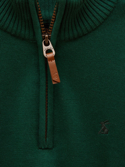 Dsiney Kidz - Joules Boys' Hillside Dark Green Knit Quarter Zip Jumper image 3