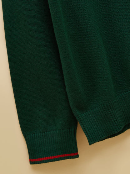 Dsiney Kidz - Joules Boys' Hillside Dark Green Knit Quarter Zip Jumper image 4