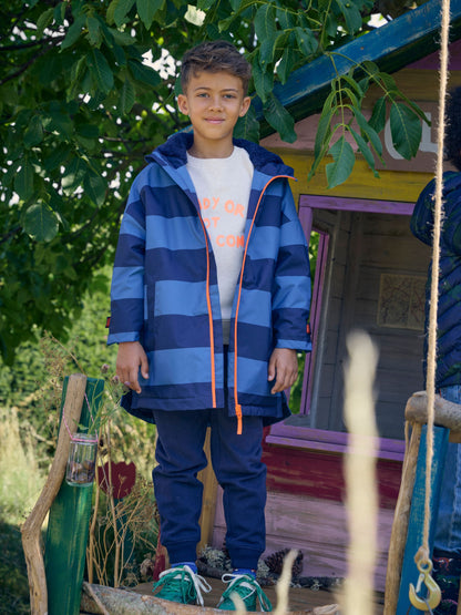Dsiney Kidz - Joules Boys' Coverall Blue Stripe Oversized Fleece Lined Changing Robe image 2