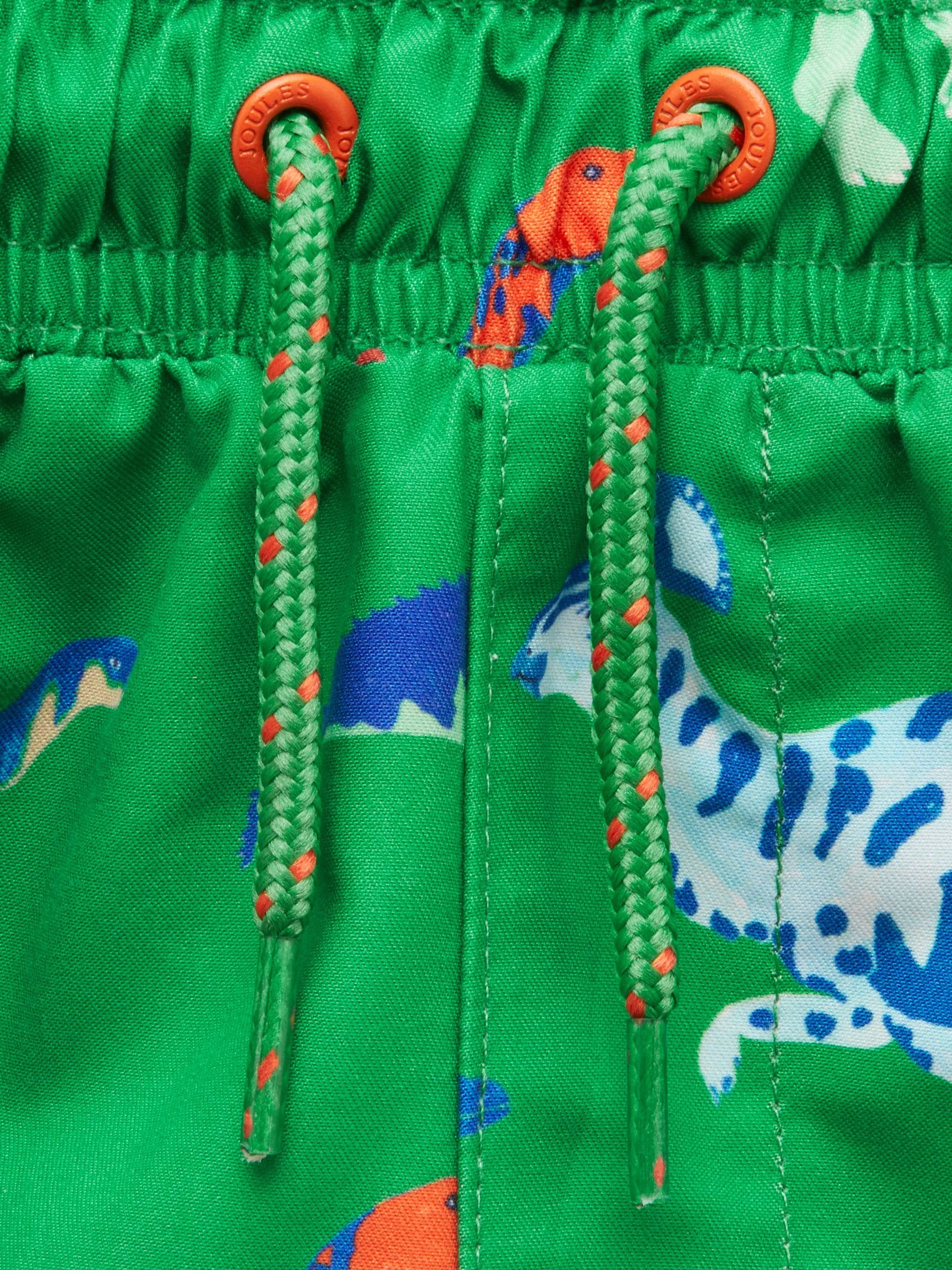 Joules Boys' Ocean Green Dino Printed Swim Shorts image 2