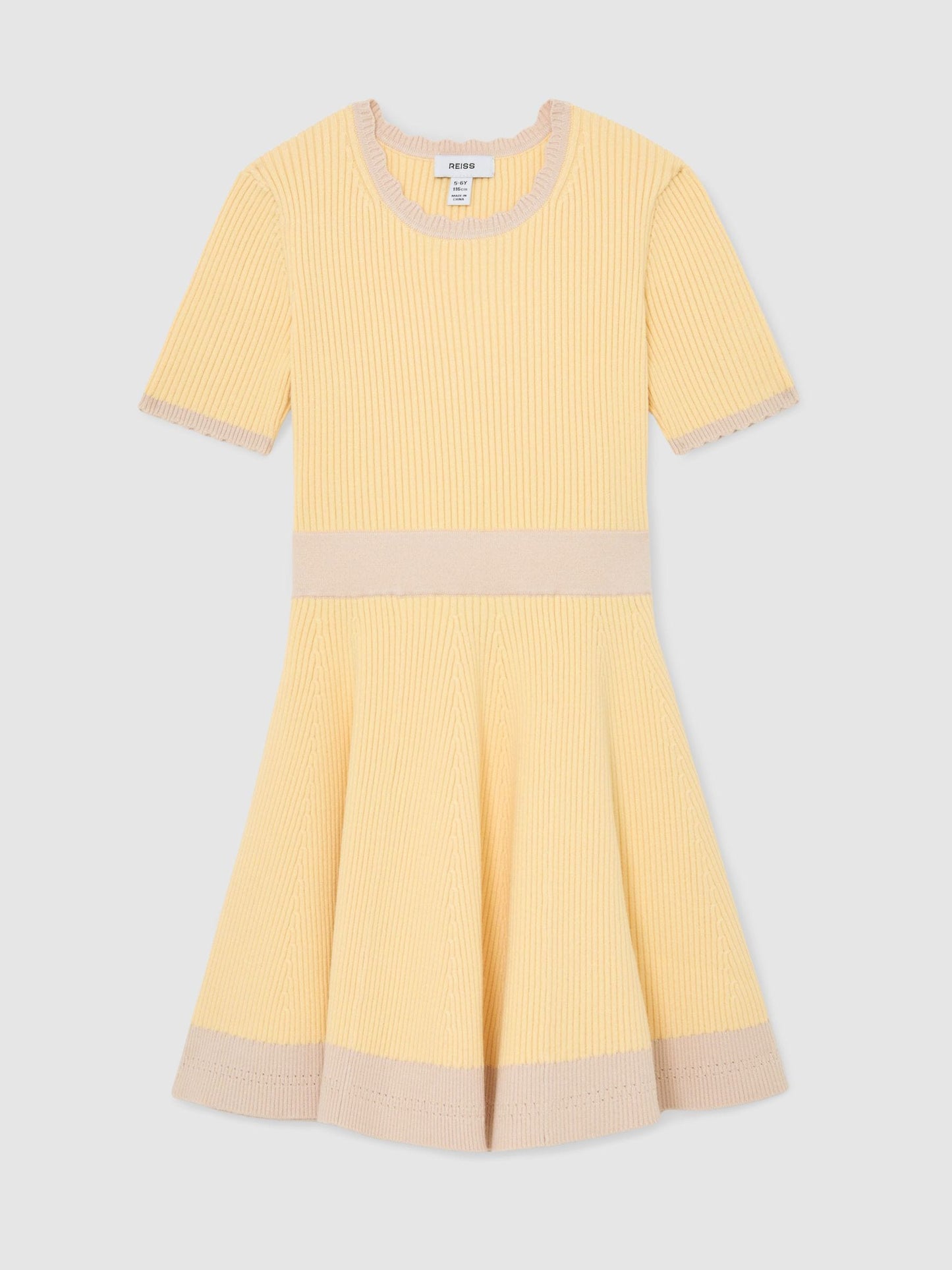 Reiss Lemon Coraline 9-13 yrs Rib-Knit Colour-Block Dress image 2