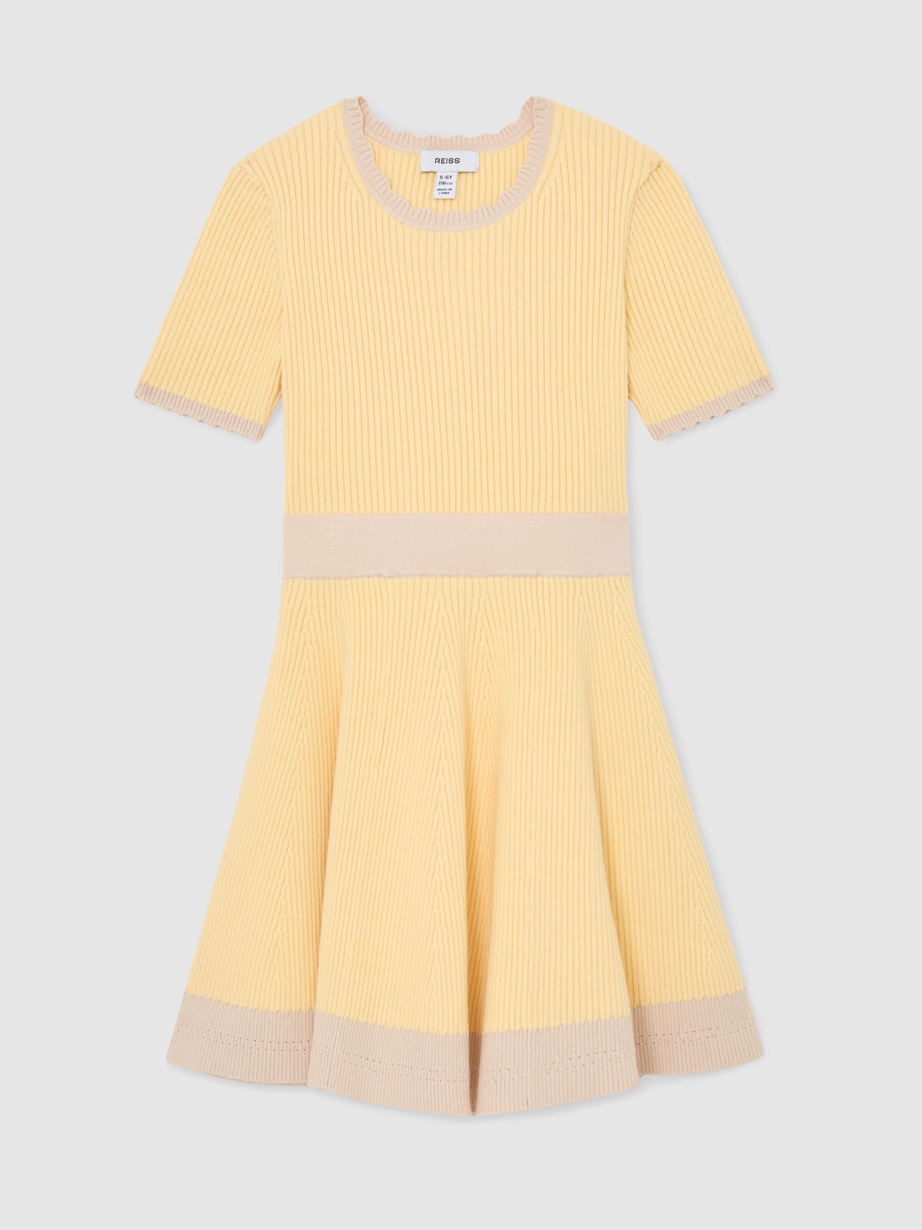 Reiss Lemon Coraline 9-13 yrs Rib-Knit Colour-Block Dress image 2