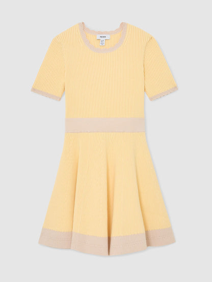 Reiss Lemon Coraline 9-13 yrs Rib-Knit Colour-Block Dress image 2