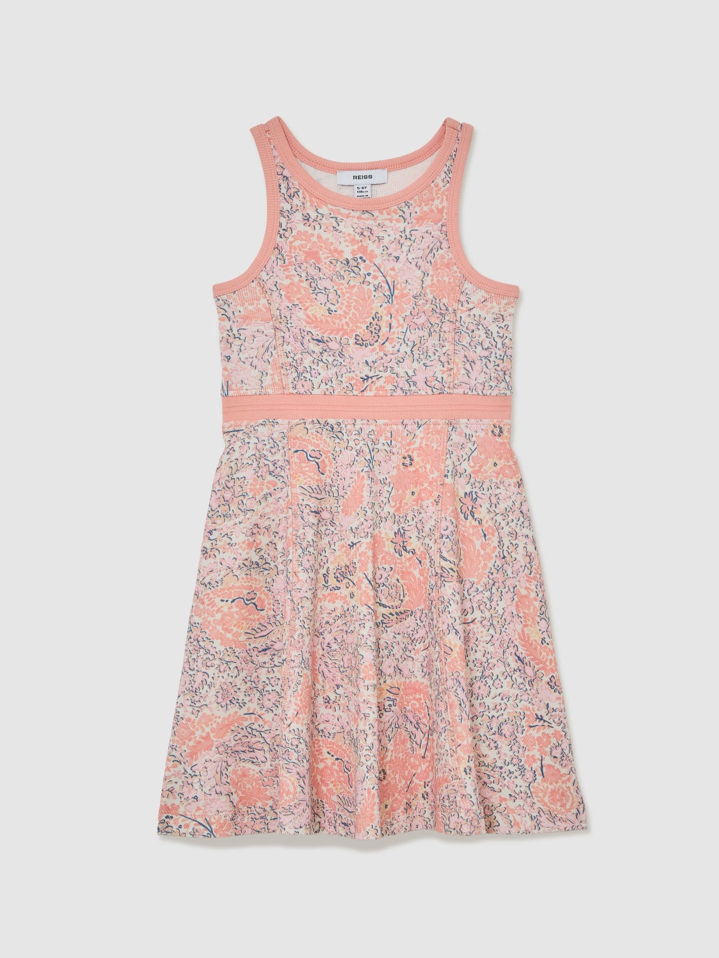 Reiss Multi Eden 13-14 yrs Stretch-Cotton Floral Sleeveless Dress image 1