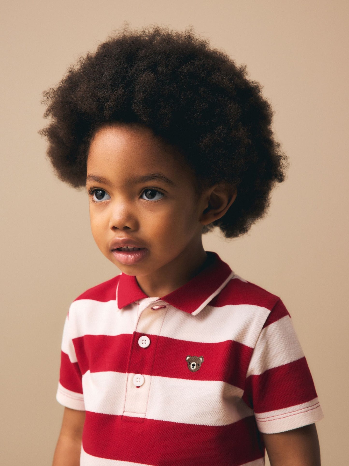 Red Stripe/Navy Short Sleeve Polo Top & Chino Shorts Set (3mths-7yrs) image 4