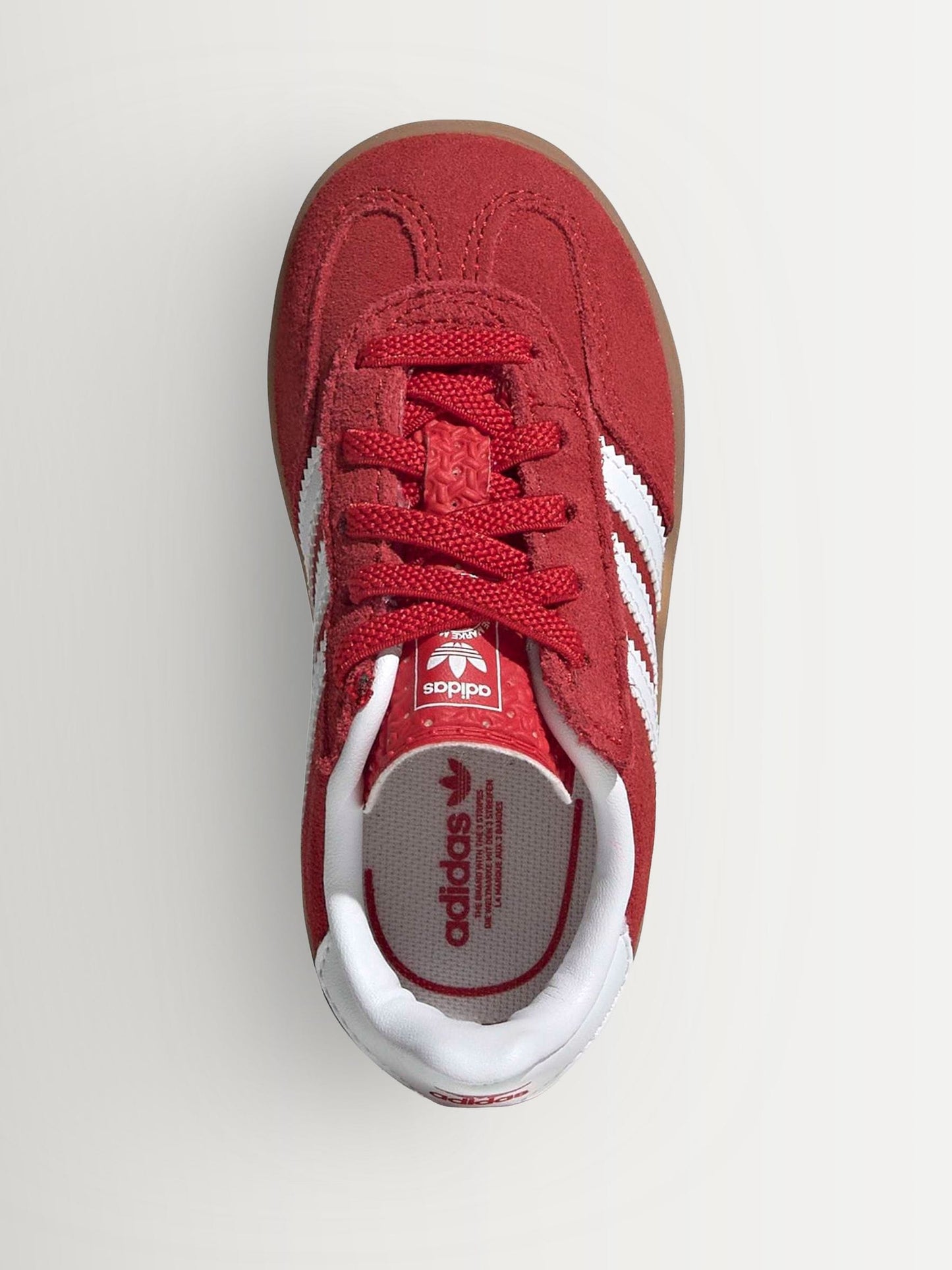 adidas Originals Red/White Gazelle Indoor Comfort Closure Elastic Lace Infant Trainers image 4