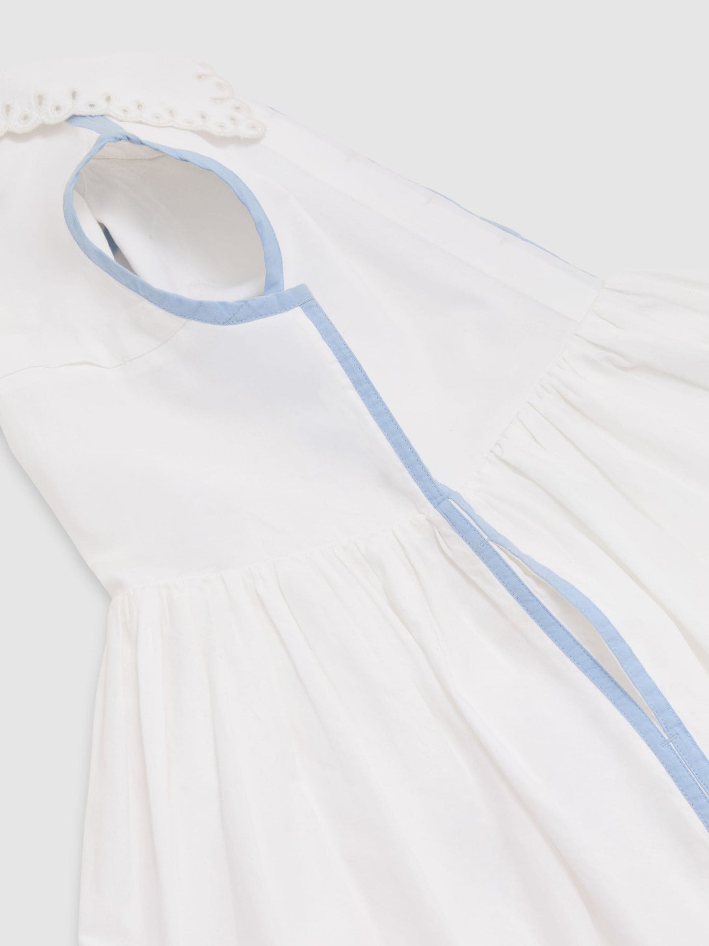 Reiss White Odela 9-13 yrs Cotton Contrast-Trim Collared Dress image 4