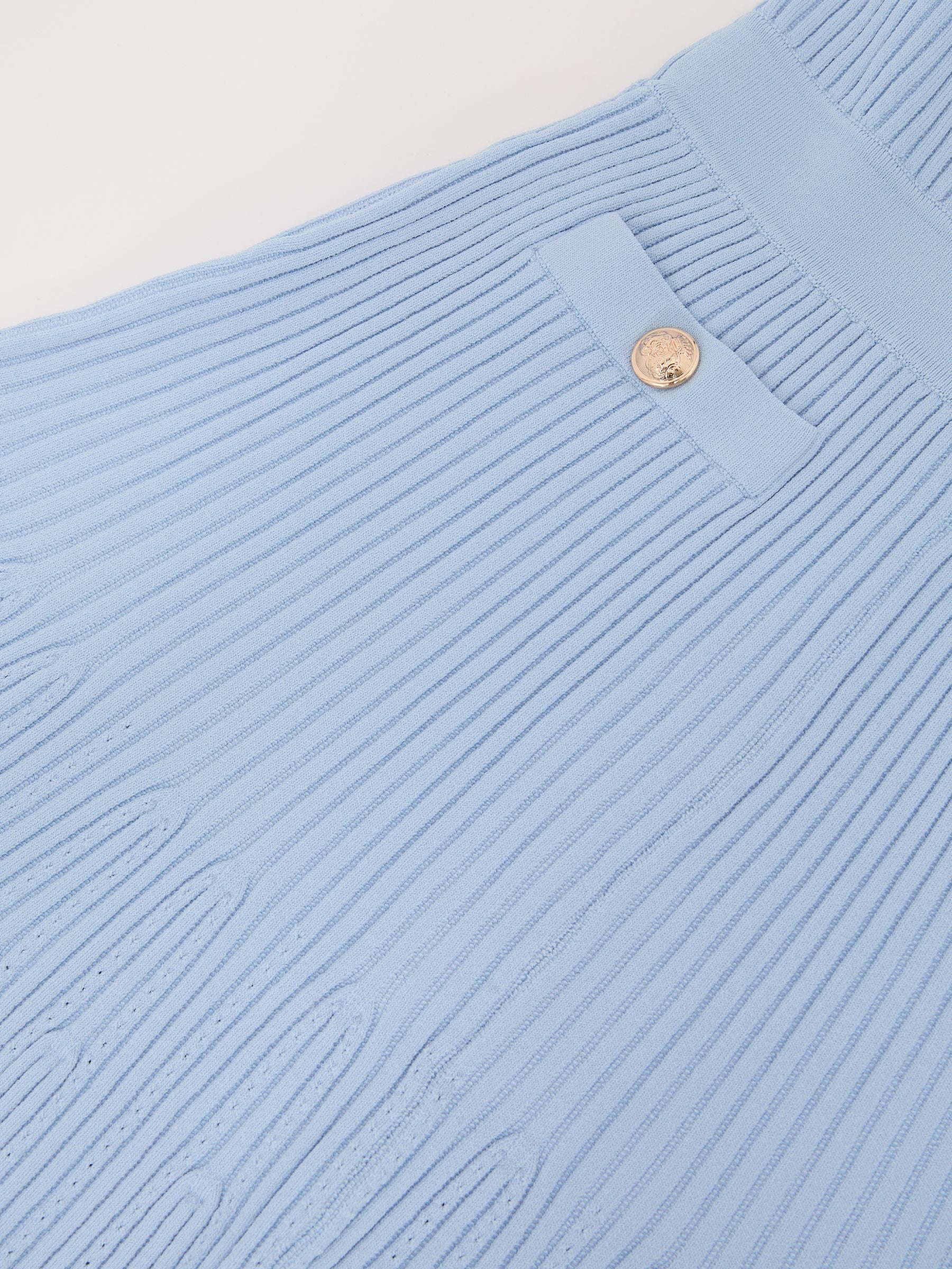 Reiss Pale Blue Miriam 3-9 yrs Pointelle-Knit Ribbed Dress image 3