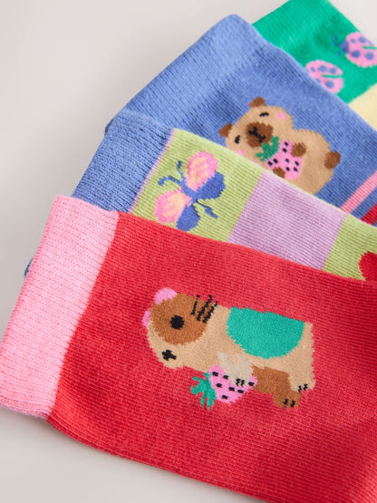 Multi Cotton Rich Capybara Ankle Socks 4 Pack image 2