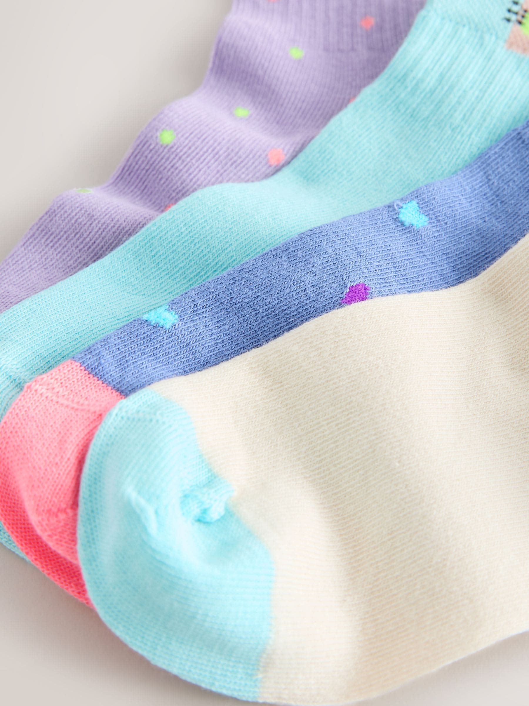 Purple and Blue Cotton Rich Character Mid Length Trainer Socks 4 Pack image 2