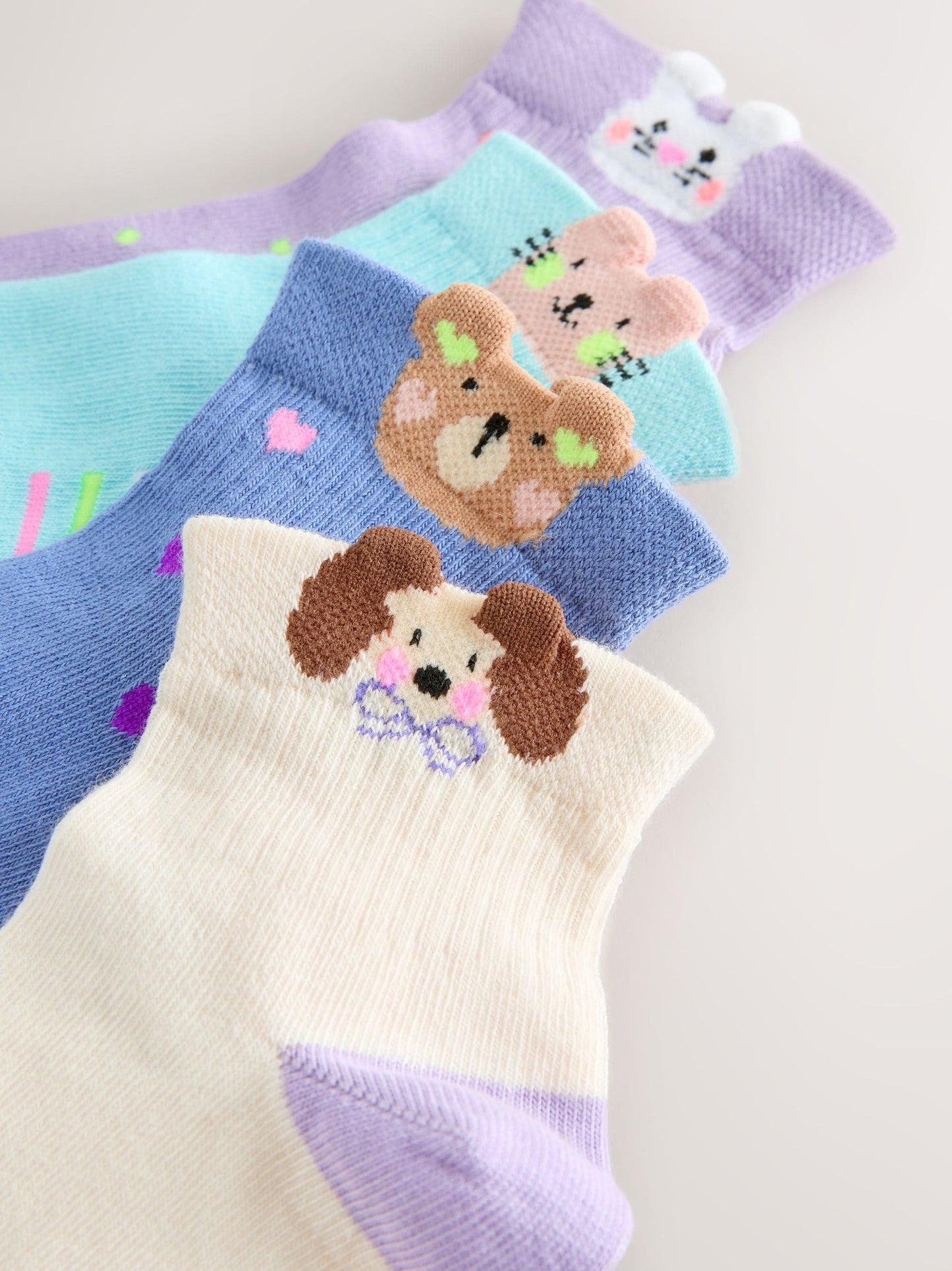 Purple and Blue Cotton Rich Character Mid Length Trainer Socks 4 Pack image 3