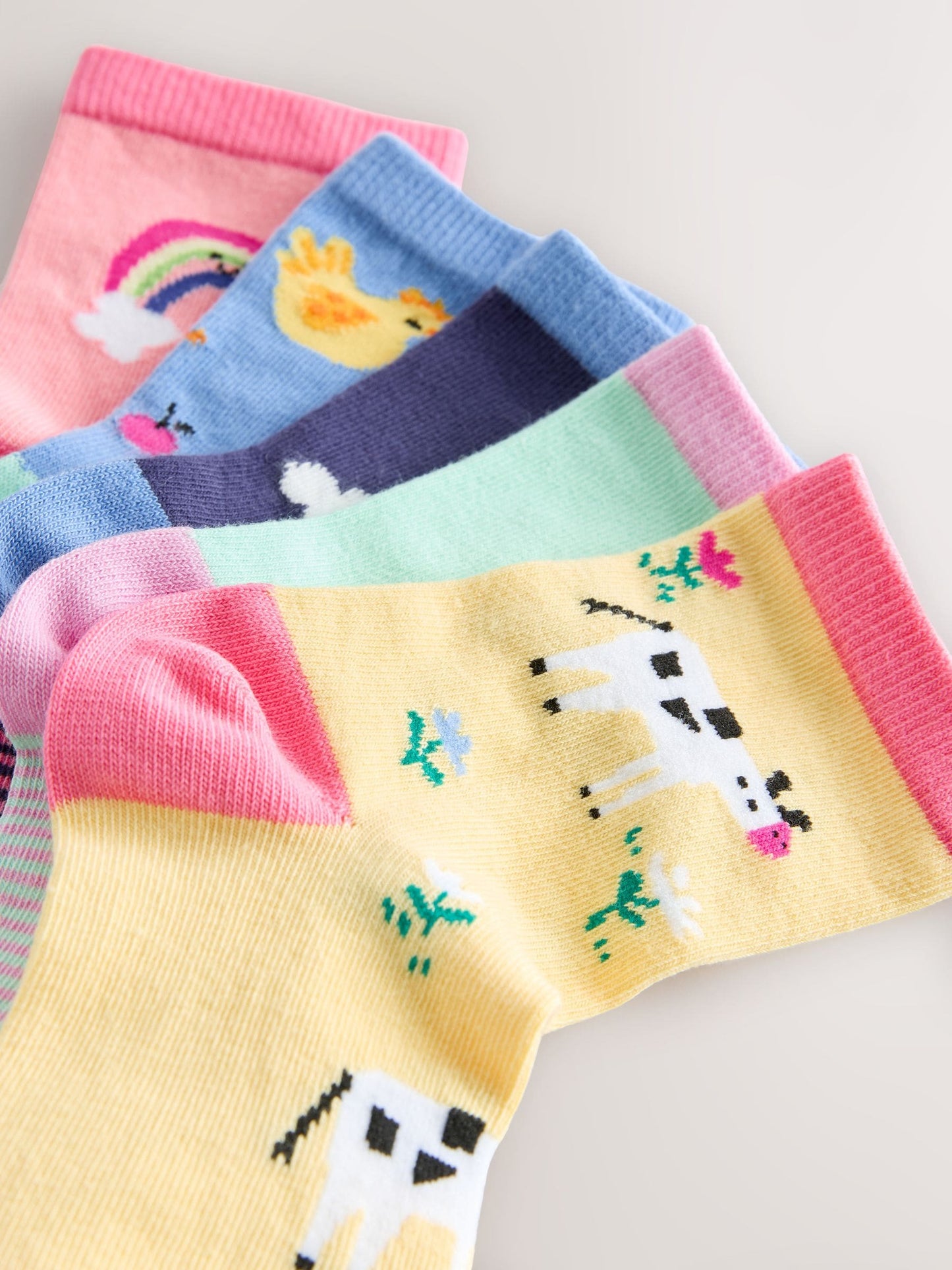 Multi Cotton Rich Farm Characters Ankle Socks 5 Pack image 2