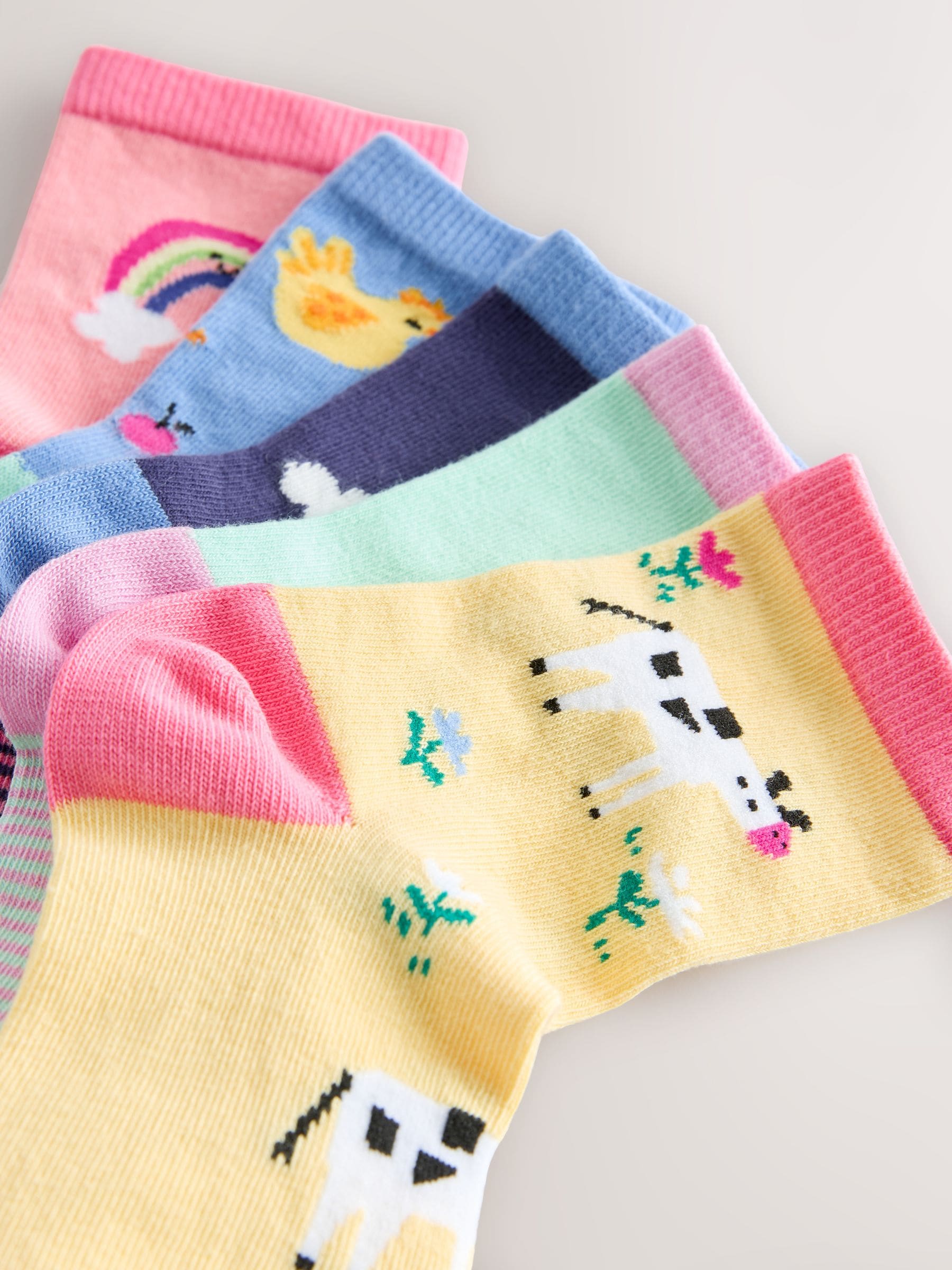 Multi Cotton Rich Farm Characters Ankle Socks 5 Pack image 2