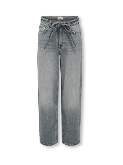 Dsiney Kidz - ONLY KIDS Grey Tie Waist Straight Fit Jeans With Adjustable Waist image 5