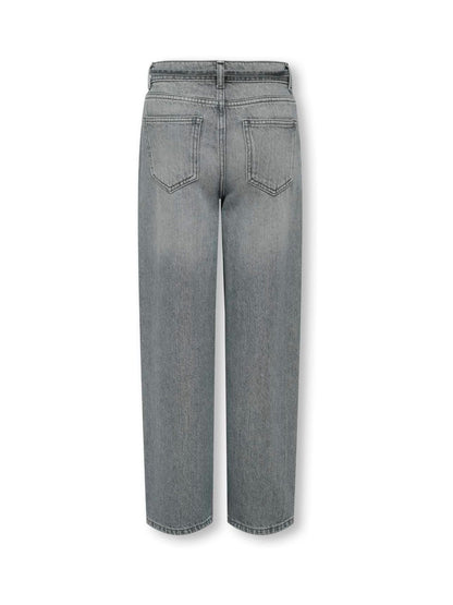 Dsiney Kidz - ONLY KIDS Grey Tie Waist Straight Fit Jeans With Adjustable Waist image 6