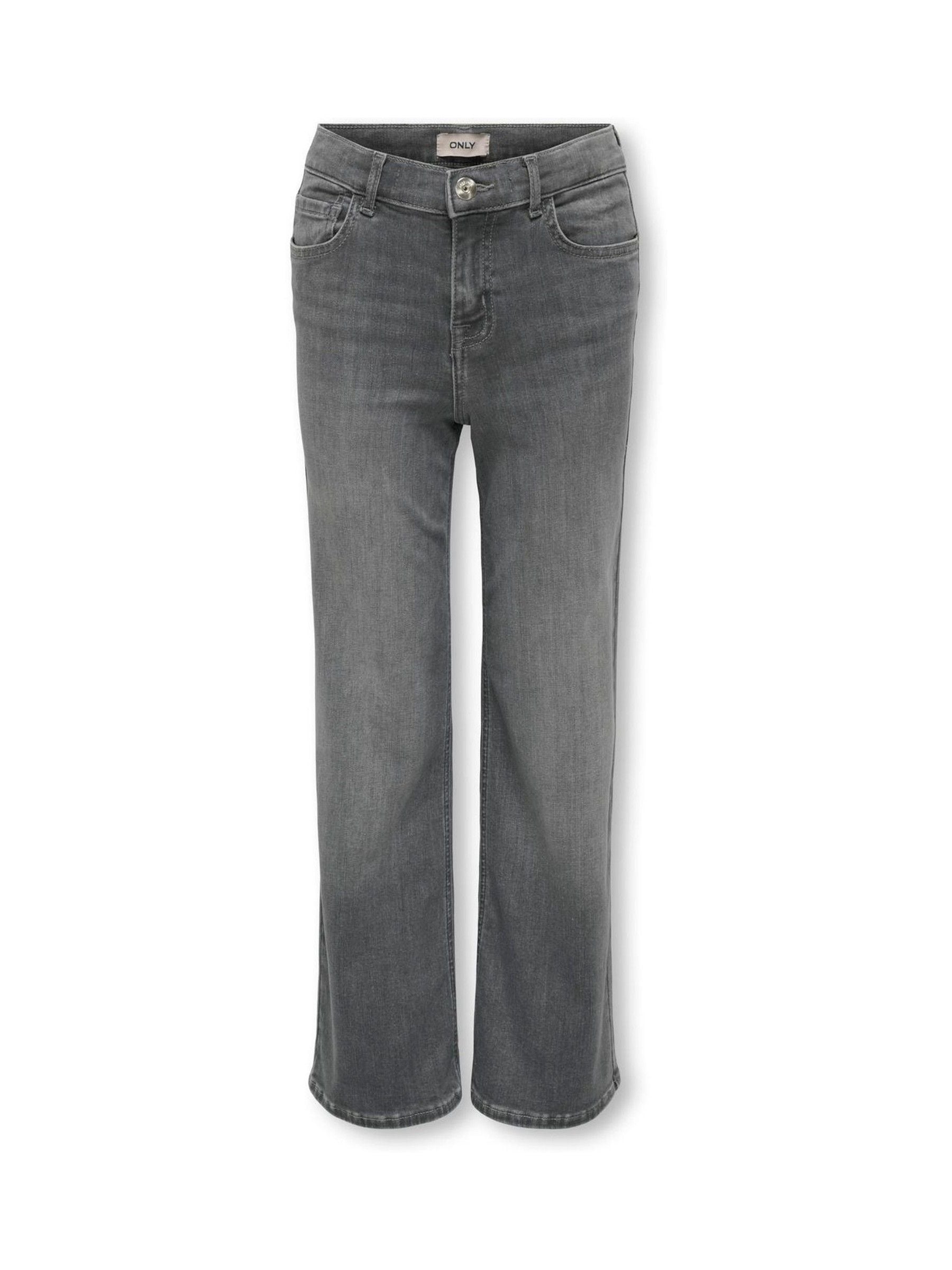 Dsiney Kidz - ONLY KIDS Mid Grey Wide Leg Jeans With Super Stretch and Adjustable Waist image 5