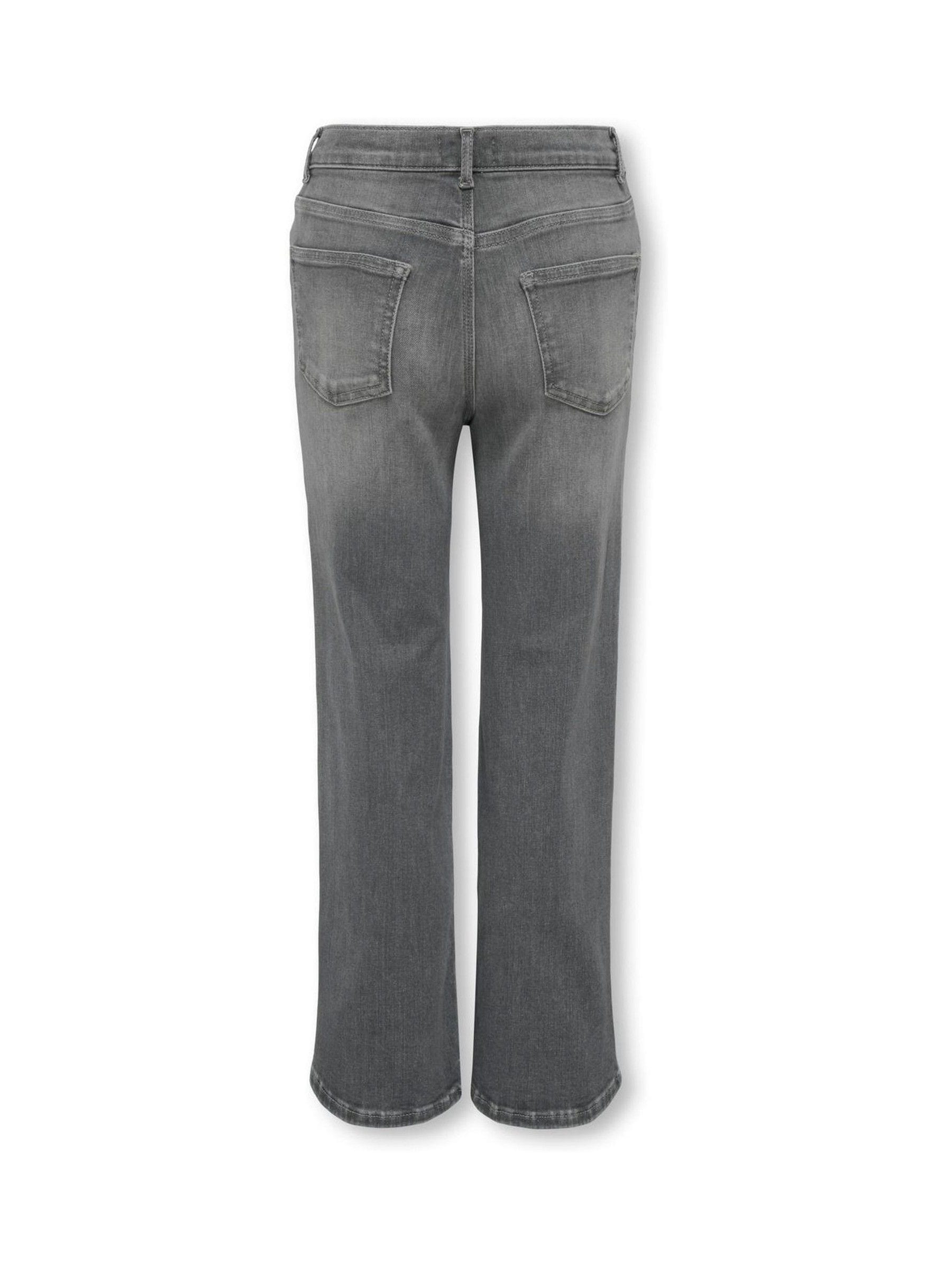 Dsiney Kidz - ONLY KIDS Mid Grey Wide Leg Jeans With Super Stretch and Adjustable Waist image 6