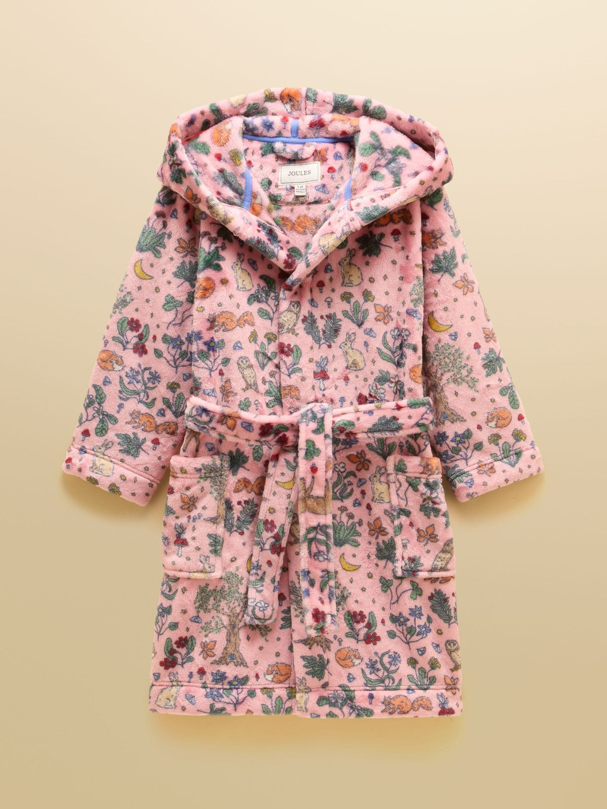 Joules Girls' Snug Pink Woodland Dressing Gown - image 1