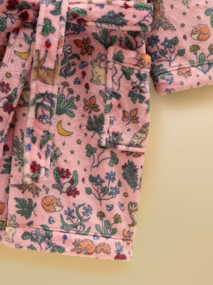 Joules Girls' Snug Pink Woodland Dressing Gown - image 3