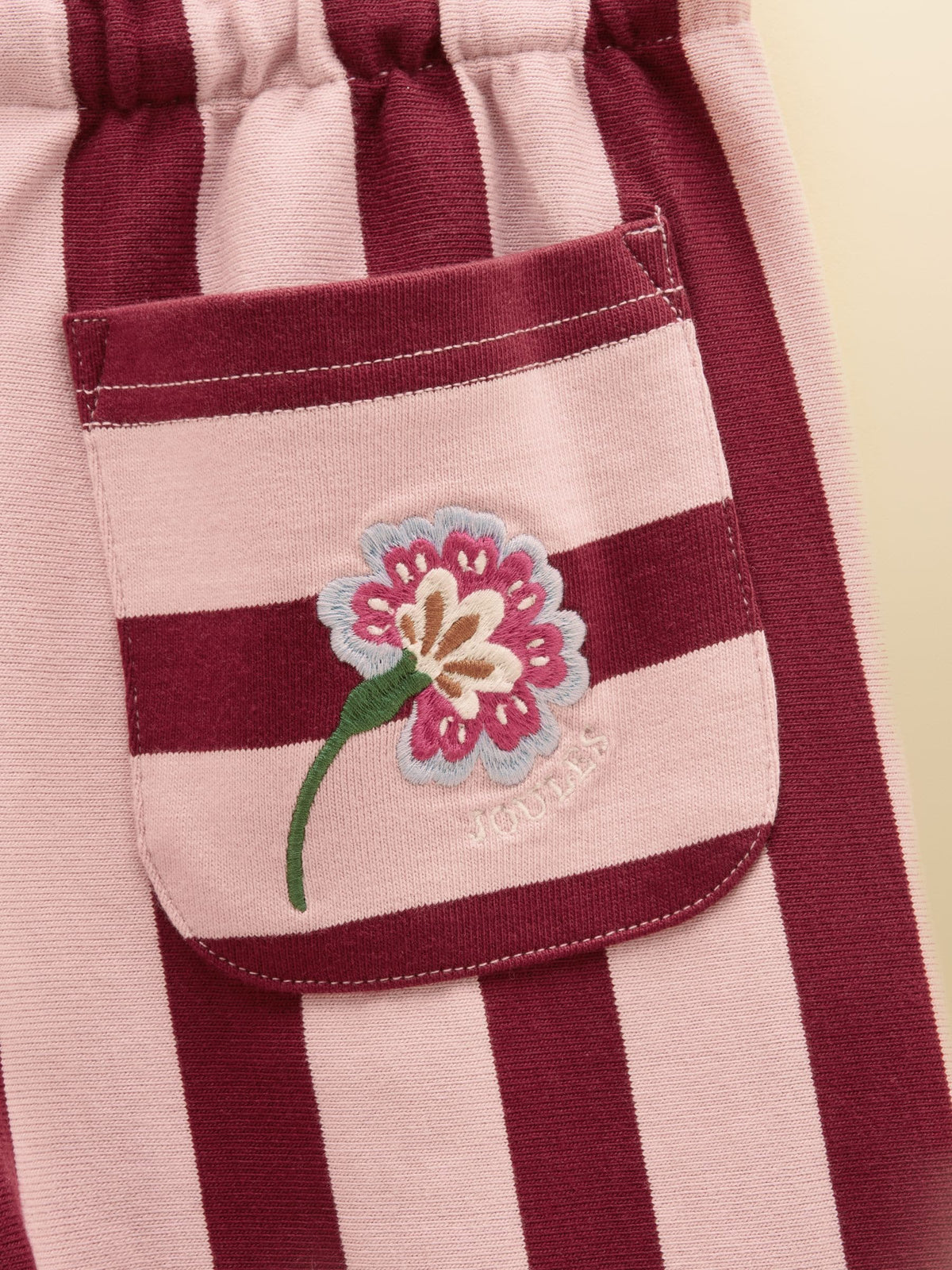 Dsiney Kidz - Joules Girls' Sloane Pink & Burgundy Pull On Trousers image 4