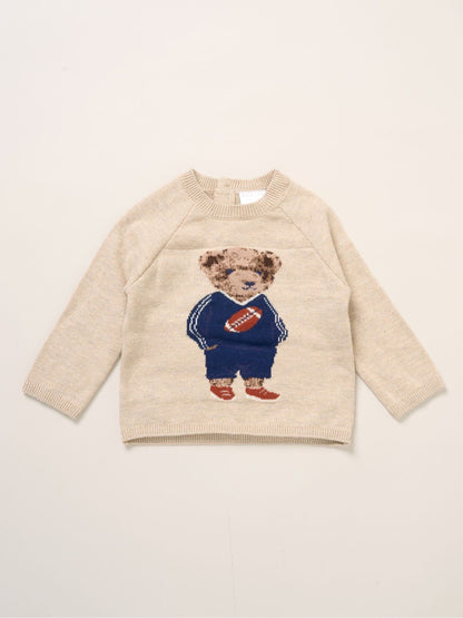 Rock-A-Bye Baby Boutique Brown True Knit Bear Jumper And Trousers Outfit Set image 3