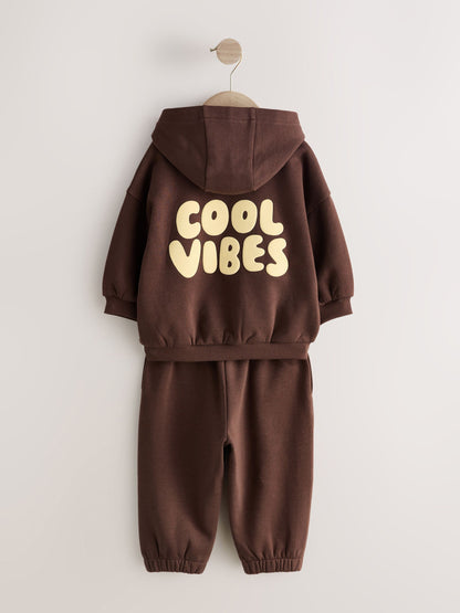 Dsiney Kidz - Back Print Chocolate Brown Back Print Hoodie and Joggers Set (3mths-7yrs) image 2