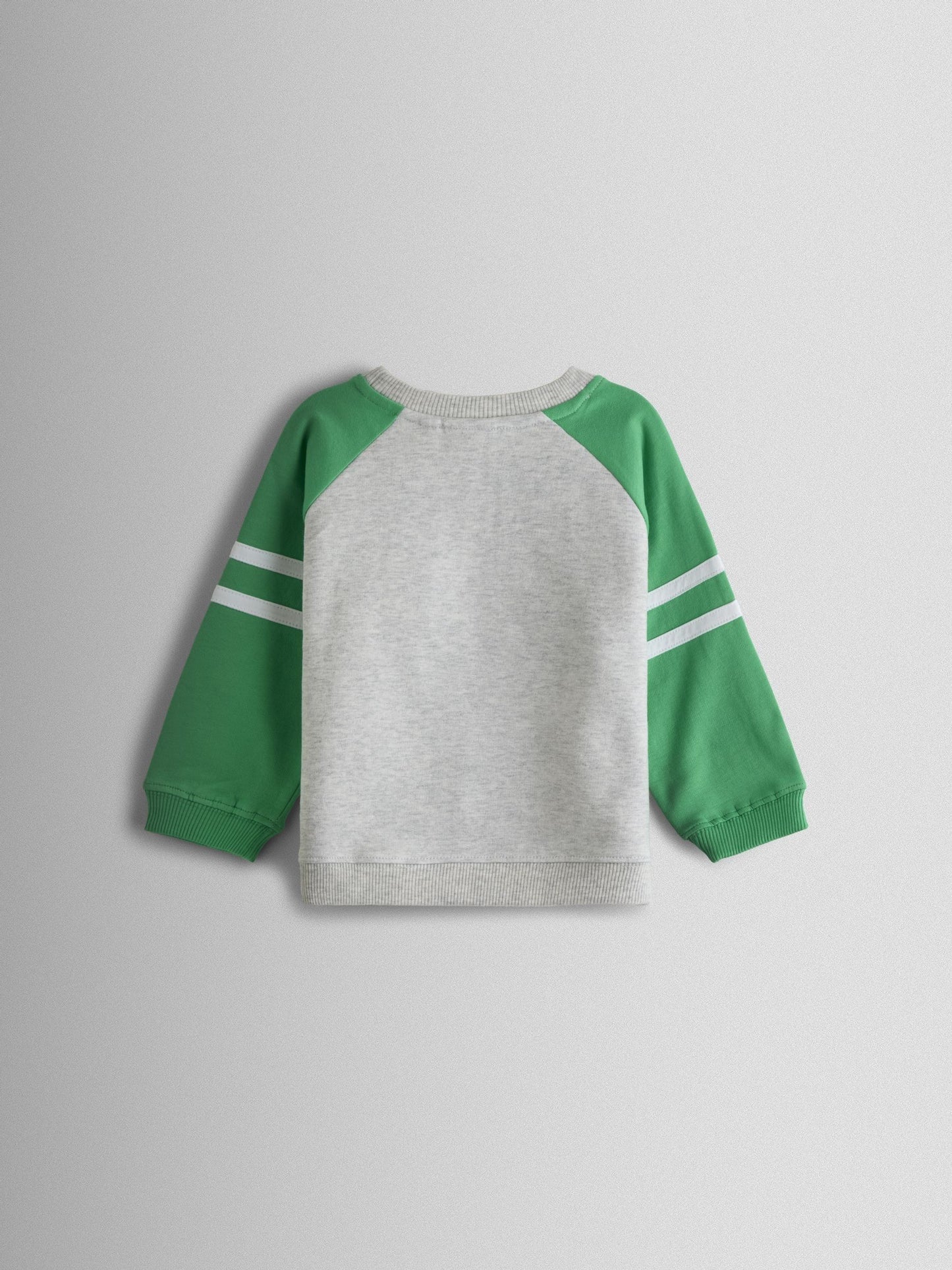 JoJo Maman Bébé Grey Marl 2-Piece Sport Appliqué Sweatshirt & Shorts Set image 4