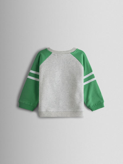 JoJo Maman Bébé Grey Marl 2-Piece Sport Appliqué Sweatshirt & Shorts Set image 4