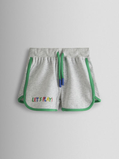 JoJo Maman Bébé Grey Marl 2-Piece Sport Appliqué Sweatshirt & Shorts Set image 5