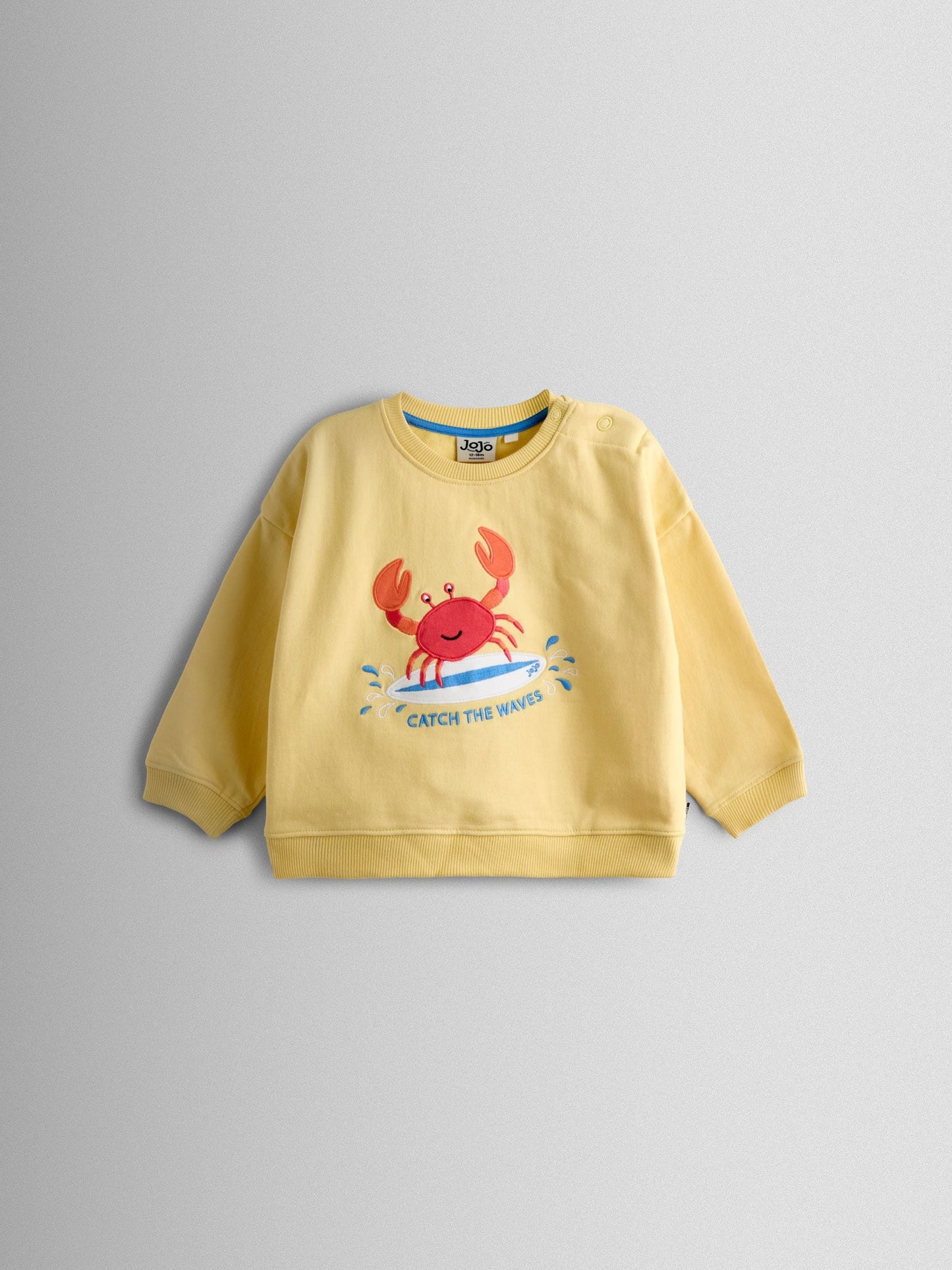 JoJo Maman Bébé Yellow Crab 2-Piece Sweatshirt & Shorts Set image 2