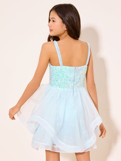 Lipsy Mint Green Sequin Bodice Occasion Party Dress (7-16yrs) image 5